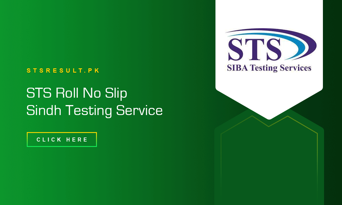 STS Roll No Slip 2024 Sindh Testing Service