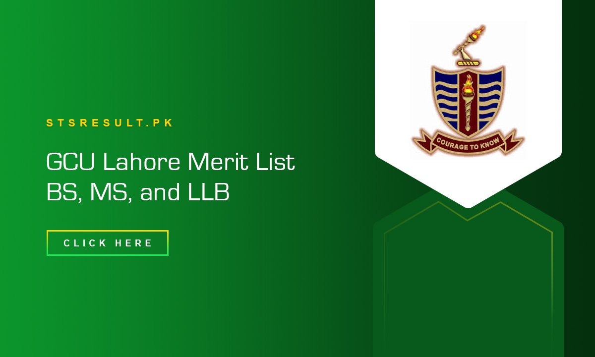 GCU Lahore Merit List