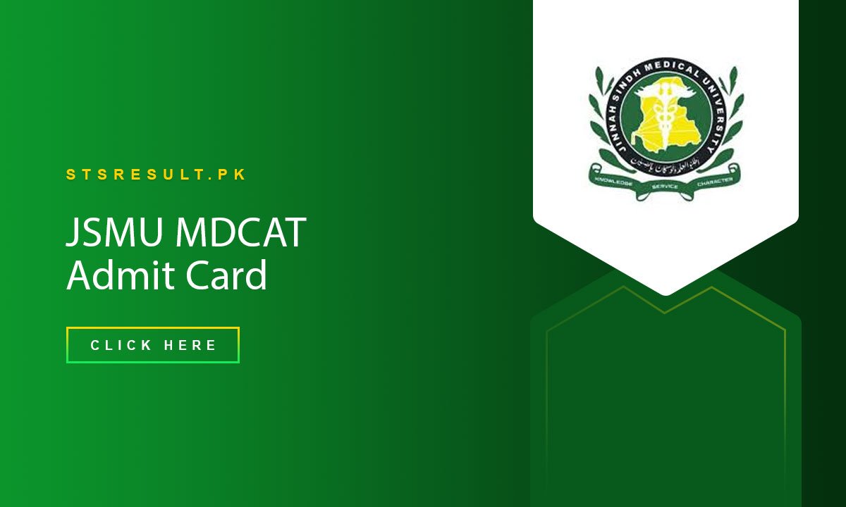 JSMU MDCAT Admit Card